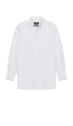 Beams Plus - B.D. Classic-Fit Burnout Dot Candy Stripe