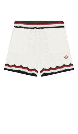Casablanca - Chevron Faux Crochet Shorts