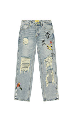 Diet Starts Monday - Doodle Distressed Denim Jeans