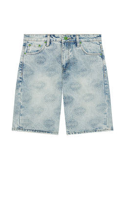 Memory Lane - M Shield Debossed Pattern Shorts