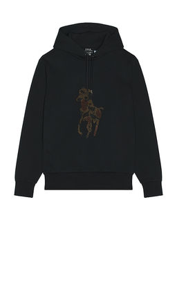 POLO RALPH LAUREN - Long Sleeve Double Knit Tech Hoodie With Large Camo Pony