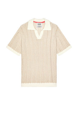 SCOTCH & SODA - Open Structured Knitted V-Neck Polo T-Shirt