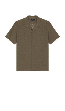 Vince - Cotton Eyelet Collar Shirt