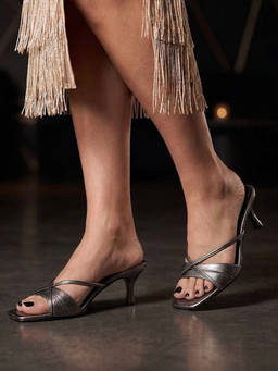 CHLLEN - The Aurelia Pewter Metallic Stiletto Heels