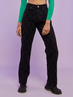 MIXT by Nykaa Fashion - Black High Waist Flared Denims