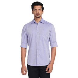 ColorPlus - Men Textured Purple Shirt