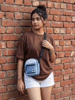 NO MORE - Mini Backpack Blue Sling bag With Detachable Strap