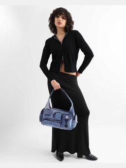 NO MORE - Pocket Cluster Denim Blue Hand Bag