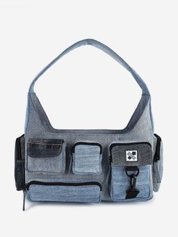 NO MORE - Pocket Cluster Denim Blue Hand Bag