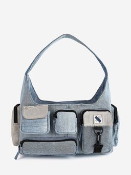 NO MORE - Pocket Cluster Denim Blue Hand Bag