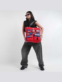NO MORE - Pocket Cluster Strobe Red Tote Bag