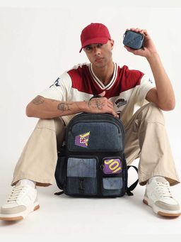 NO MORE - Pocket Cluster Reflag Denim Blue Backpack