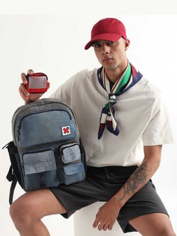 NO MORE - Pocket Cluster Denim Strobe/Reflag Blue Backpack