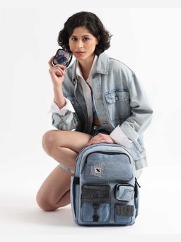 NO MORE - Pocket Cluster Blue Backpack