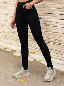 Miss Chase - Women Black Solid Slim Fit Jeans