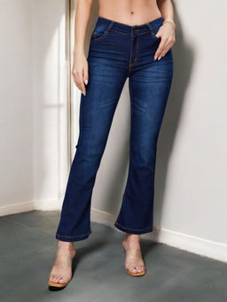 Miss Chase - Women Blue Solid Bootcut Fit Jeans