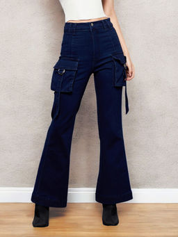 Miss Chase - Women Blue Solid Bootcut Fit Jeans