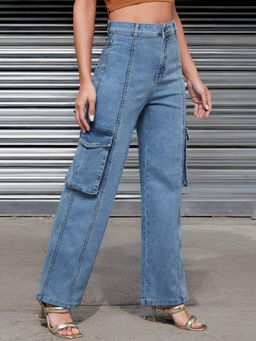 Miss Chase - Women Blue Solid Regular Fit Jeans