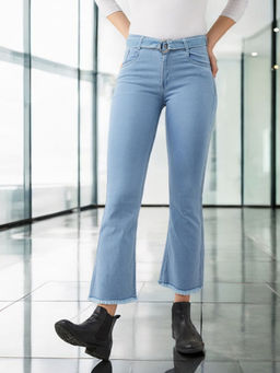 Miss Chase - Women Blue Solid Bootcut Fit Jeans