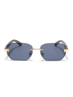 Voyage - Unisex Metal Grey Lens Square Rimless Sunglasses - MG8981 (55)