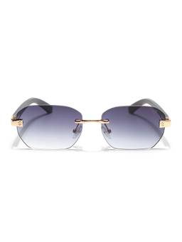 Voyage - Unisex Metal Grey Lens Square Rimless Sunglasses - MG8982 (55)