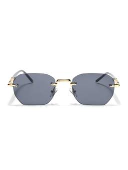 Voyage - Unisex Metal Grey Lens Square Rimless Sunglasses - MG8987 (57)