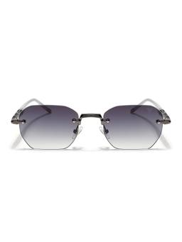 Voyage - Unisex Metal Grey Lens Square Rimless Sunglasses - MG8988 (57)