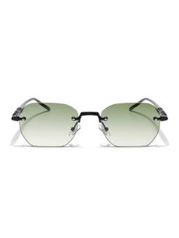 Voyage - Unisex Metal Green Lens Square Rimless Sunglasses - MG8989 (57)
