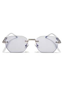 Voyage - Unisex Metal Grey Lens Irregular Rimless Sunglasses - MG9119 (57)