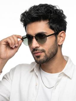 Eyejack - Unisex Metal Green Lens Aviator Rimless Sunglasses -9818CL2531 (53)
