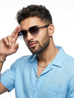 Eyejack - Unisex Metal Green Lens Aviator Rimless Sunglasses -9818CL2532 (53)