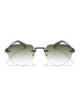 Voyage - Unisex Metal Green Lens Pilot Rimless Sunglasses - MG8975 (53)