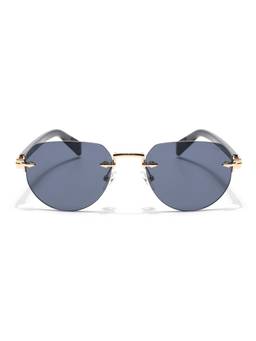 Voyage - Unisex Metal Grey Lens Pilot Rimless Sunglasses - MG8977 (53)