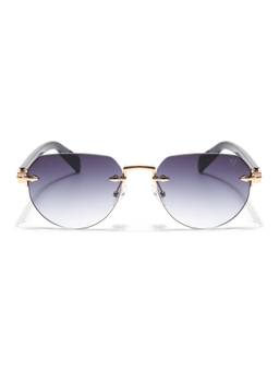 Voyage - Unisex Metal Grey Lens Pilot Rimless Sunglasses - MG8978 (53)