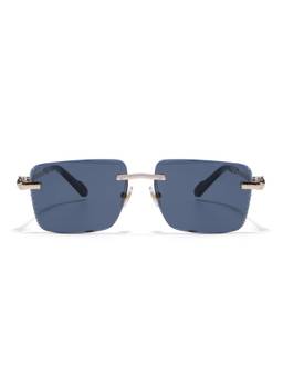 Voyage - Unisex Metal Grey Lens Square Rimless Sunglasses - MG8708 (58)