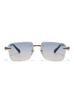 Voyage - Unisex Metal Grey Lens Square Rimless Sunglasses - MG8710 (58)