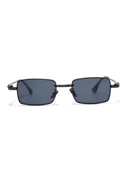 Voyage - Unisex Metal Grey Lens Rectangle Full Rim Sunglasses - MG8700 (52)