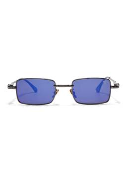 Voyage - Unisex Metal Purple Lens Rectangle Full Rim Sunglasses - MG8701 (52)