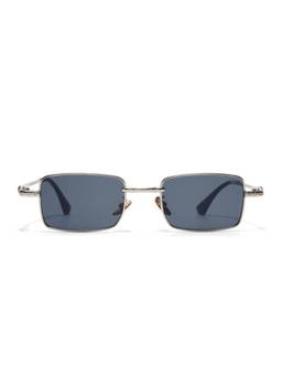 Voyage - Unisex Metal Grey Lens Rectangle Full Rim Sunglasses - MG8702 (52)