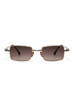 Voyage - Unisex Metal Brown Lens Rectangle Full Rim Sunglasses - MG8704 (52)