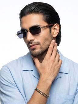 Eyejack - Unisex Metal Black Lens Rectangle Rimless Sunglasses -C669CL2563 (55)