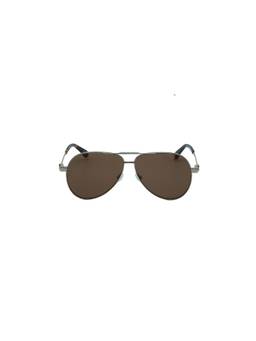 OFF-WHITE - Men Metal Brown Lens Pilot Full Rim Sunglasses -OERI12217664 (62)