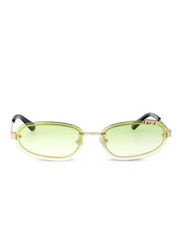 OFF-WHITE - Unisex Metal Green Lens Oval Rimless Sunglasses -OERI13M17652 (60)