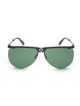 OFF-WHITE - Men Metal Green Lens Aviator Rimless Sunglasses -OERI15711055 (66)