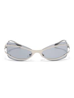 Voyage - Women Metal Grey Lens Cat Eye Full Rim Sunglasses - MG9064 (56)