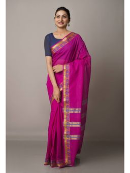 Unnati Silks - Wine Pure Pavani Venkatagiri Cotton Saree