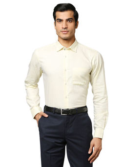 Park Avenue - Men Light Yellow Shirt