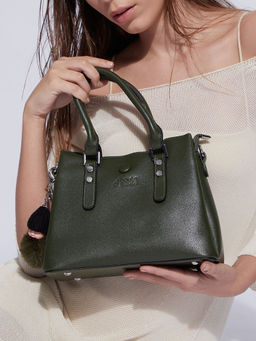 Haute Sauce - Olive Classic Handbag with Detachable Strap & Keychain