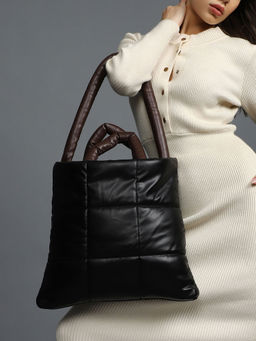 Haute Sauce - Women Black Quilted Tote Bag