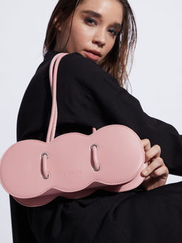 Haute Sauce - Women's The Nudge Shoulder Bag with Detachable Strap - Blush Pink